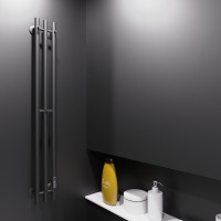 Полотенцесушитель электрический Маргроид Inaro 120х12 R с крючками, черный матовый