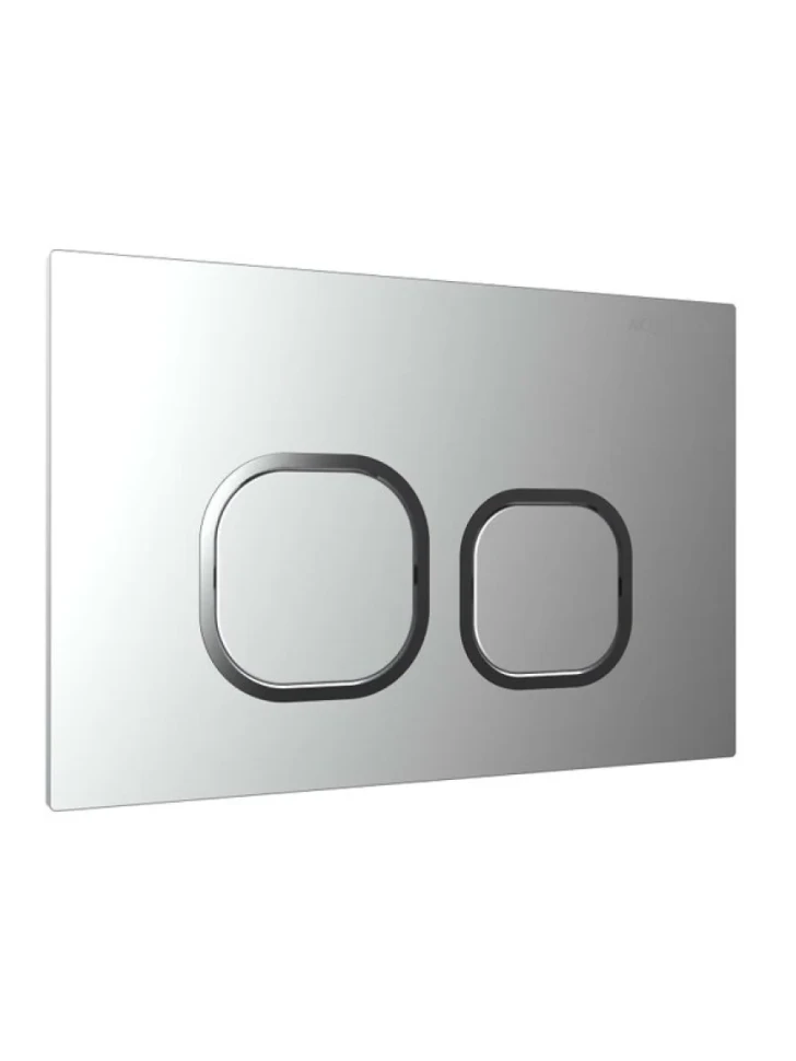 Кнопка смыва для унитаза AQUATEK KDI-0000058 АБС-пластик, цвет матовый хром, ободок хром