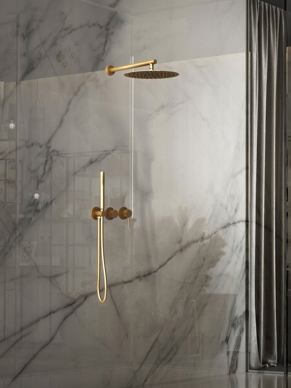 Душевой комплект Vincea Groove VSFW-4G01BG4 С ВНУТРЕННЕЙ ЧАСТЬЮ, брашированное золото