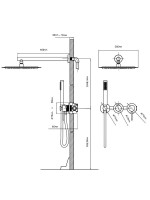 Душевой комплект Vincea Groove VSFW-4G01BG4 С ВНУТРЕННЕЙ ЧАСТЬЮ, брашированное золото
