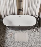 Акриловая ванна Grossman Forta GR-1503MB 170x75 см, отдельностоящая, черная, овальная, со сливом-переливом, с донным клапаном