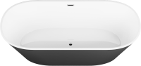 Акриловая ванна Grossman Forta GR-1503MB 170x75 см, отдельностоящая, черная, овальная, со сливом-переливом, с донным клапаном