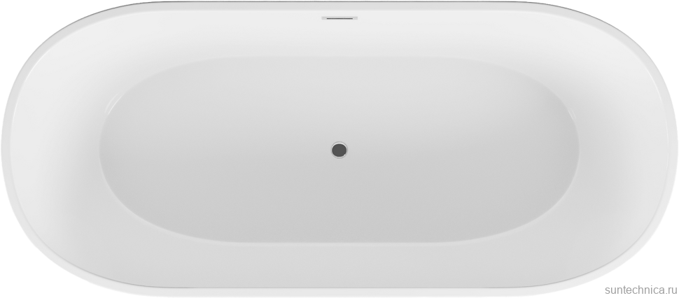 Акриловая ванна Grossman Forta GR-1503MB 170x75 см, отдельностоящая, черная, овальная, со сливом-переливом, с донным клапаном