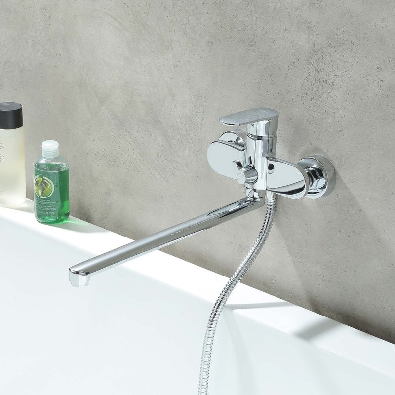 Смеситель с длинным изливом для ванны AQUATEK Ника AQ1842CR хром