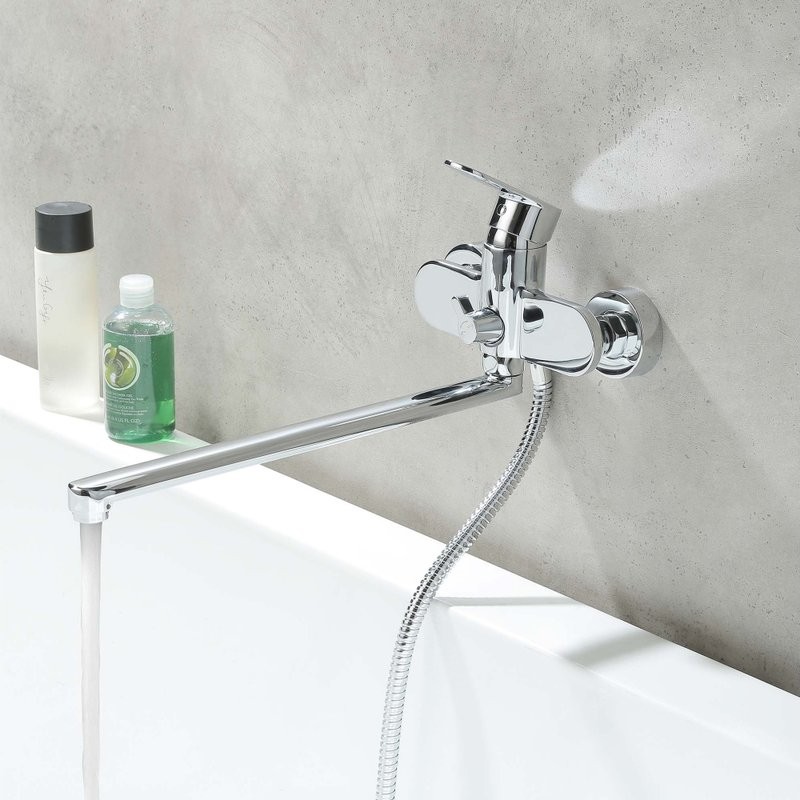 Смеситель с длинным изливом для ванны AQUATEK Ника AQ1842CR хром