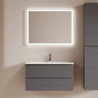 Мебель для ванной комнаты Sancos Folk 90 подвесная, grey soft, раковина СN7019