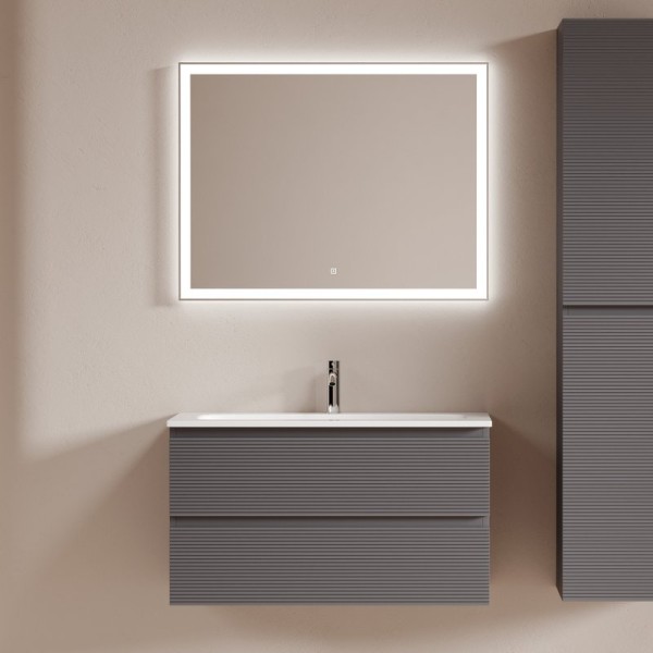 Мебель для ванной комнаты Sancos Folk 90 подвесная, grey soft, раковина СN7019