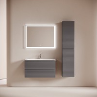 Мебель для ванной комнаты Sancos Folk 90 подвесная, grey soft, раковина СN7019