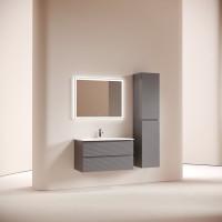 Мебель для ванной комнаты Sancos Folk 90 подвесная, grey soft, раковина СN7019