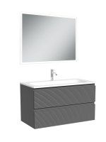 Мебель для ванной комнаты Sancos Folk 90 подвесная, grey soft, раковина СN7019