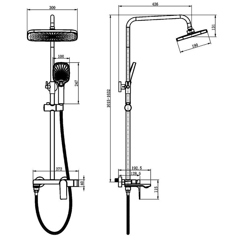 Душевая стойка AZARIO Arida AZ-K2354 хром
