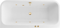 Акриловая ванна Excellent Arana Soft 180x85 см, встраиваемая, с гидромассажем, белая, с каркасом, со сливом-переливом, фурнитура золото