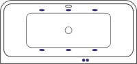 Акриловая ванна Excellent Arana Soft 180x85 см, встраиваемая, с гидромассажем, белая, с каркасом, со сливом-переливом, фурнитура золото