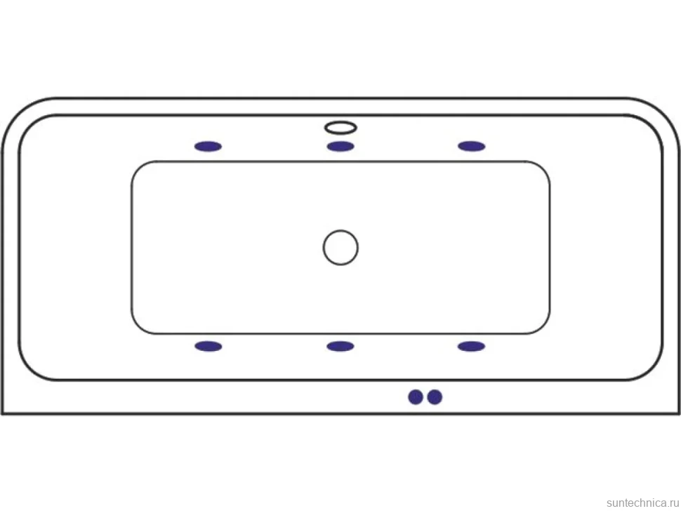 Акриловая ванна Excellent Arana Soft 180x85 см, встраиваемая, с гидромассажем, белая, с каркасом, со сливом-переливом, фурнитура золото
