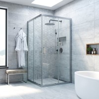 Душевой уголок Vegas Glass Za Novo ZA NOVO 110 07 01 профиль хром матовый, стекло прозрачное