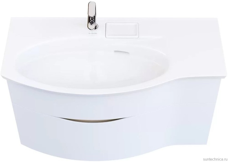 Тумба с раковиной KERAMA MARAZZI Riva 100, левая подвесная, белая матовая