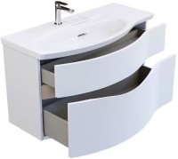 Тумба с раковиной KERAMA MARAZZI Riva 100, левая подвесная, белая матовая