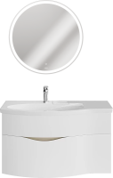 Тумба с раковиной KERAMA MARAZZI Riva 100, левая подвесная, белая матовая