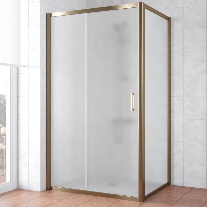 Душевой уголок Vegas Glass ZP+ZPV Tur Novo 120*100 05 10 профиль бронза, стекло сатин