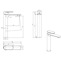 Смеситель для раковины Splendy Rest RE201294GK1BM черный матовый