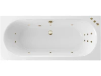 Акриловая ванна Excellent Oceana Smart 160x75 см, встраиваемая, с гидромассажем, белая, с каркасом, со сливом-переливом, фурнитура бронза