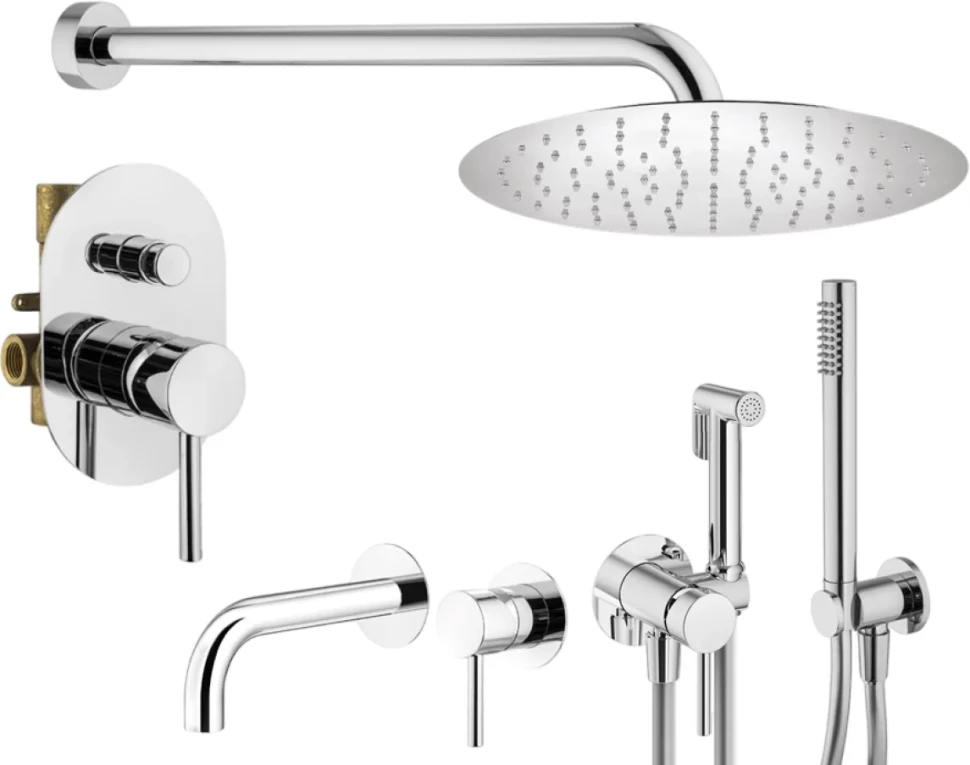 Комплект для ванной Plumberia Selection Ixo KITZXO15CR210 С ВНУТРЕННЕЙ ЧАСТЬЮ, хром