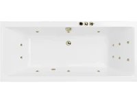 Акриловая ванна Excellent Pryzmat Smart 180x80 см, встраиваемая, с гидромассажем, белая, с каркасом, со сливом-переливом, фурнитура бронза