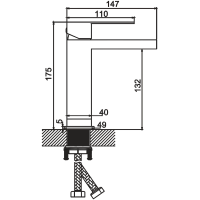 Смеситель для раковины BELZ B10817-3 оружейная сталь