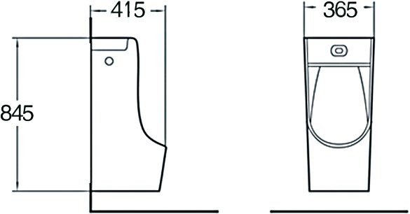 Писсуар подвесной SantiLine SL-6003 сенсорный, белый, безободковый, со смывным механизмом