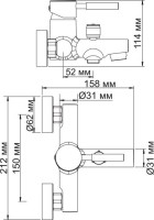 Смеситель для ванны с душем Wasserkraft Main 4101