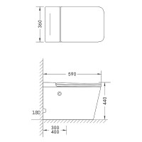 Унитаз приставной напольный AZARIO AZ-101 A глянцевый белый