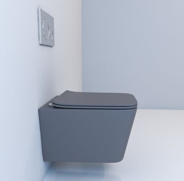 Подвесной унитаз Esbano Gartez ESUPGARTGM безободковый серый матовый с сиденьем с микролифтом