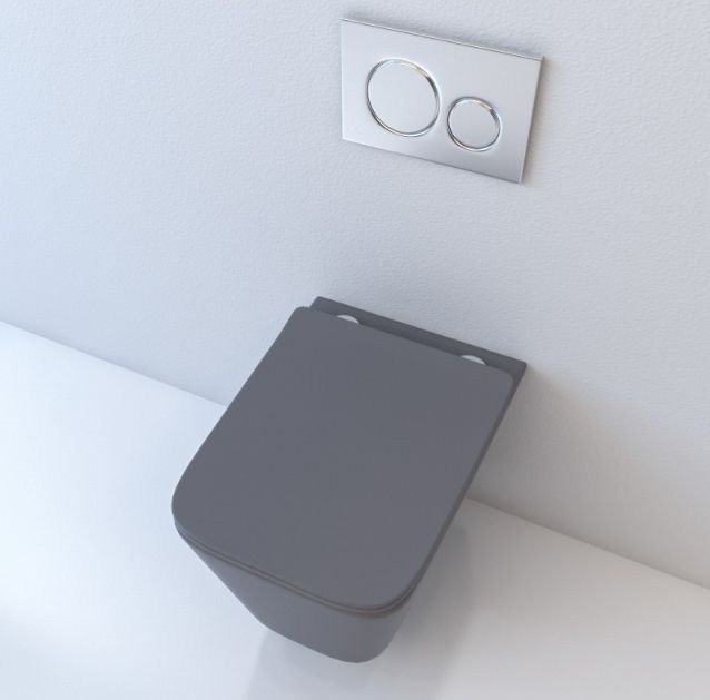 Подвесной унитаз Esbano Gartez ESUPGARTGM безободковый серый матовый с сиденьем с микролифтом