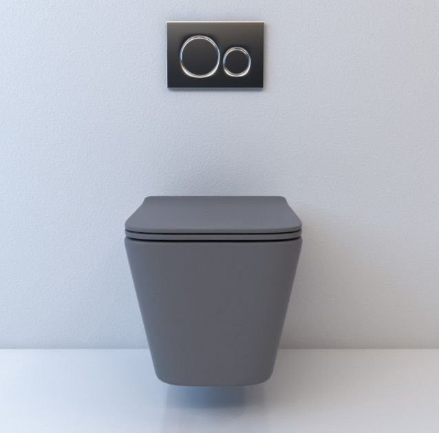 Подвесной унитаз Esbano Gartez ESUPGARTGM безободковый серый матовый с сиденьем с микролифтом