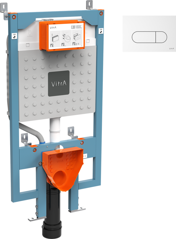 Система инсталляции для унитазов VitrA V8 768-5800-01 с кнопкой смыва Root Square 740-2200 белой глянцевой