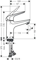 Смеситель для раковины Hansgrohe Novus 100 71031000