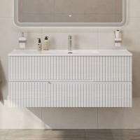 Тумба с раковиной Cezares Duet 120 ясень белый софт, раковина Cezares CZR-8095-120