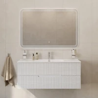 Тумба с раковиной Cezares Duet 120 ясень белый софт, раковина Cezares CZR-8095-120