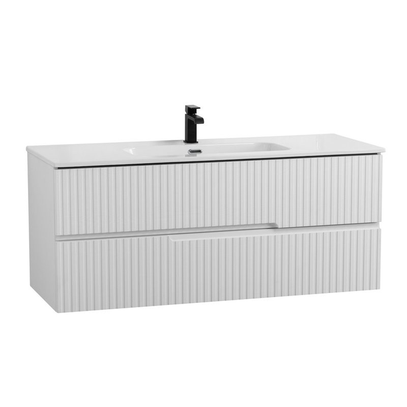 Тумба с раковиной Cezares Duet 120 ясень белый софт, раковина Cezares CZR-8095-120