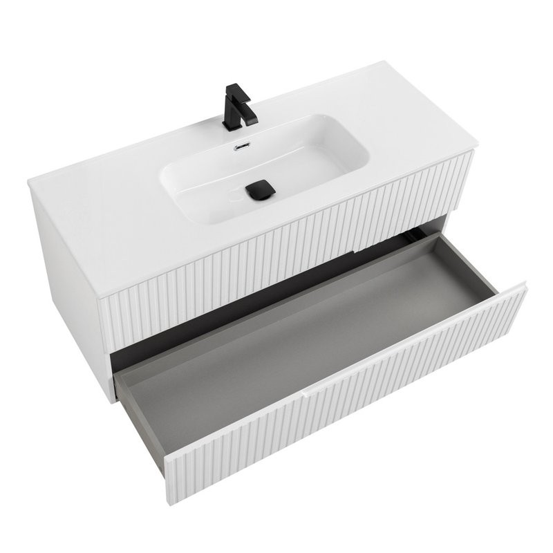 Тумба с раковиной Cezares Duet 120 ясень белый софт, раковина Cezares CZR-8095-120