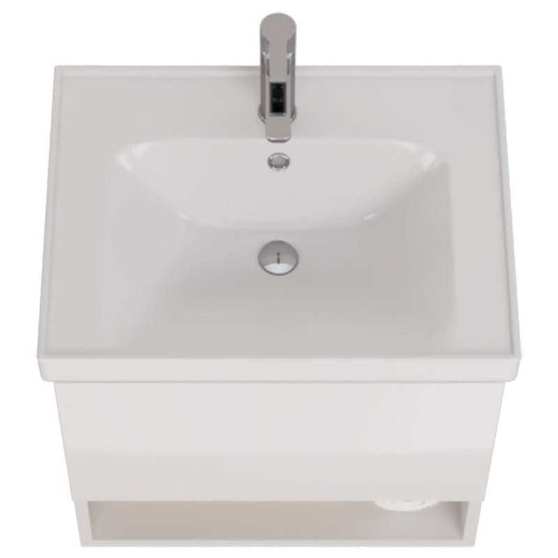 Тумба с раковиной Dreja Perfecto 60 подвесная, белый глянец