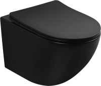 Унитаз подвесной Abber Bequem AC1100TMB безободковый, с микролифтом, матовый черный