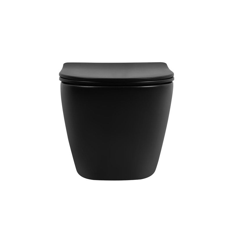 Унитаз подвесной Abber Bequem AC1100TMB безободковый, с микролифтом, матовый черный