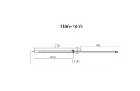 Душевая дверь в нишу Vincea Dice VDS-4D110CLGM 110 см, профиль вороненая сталь, стекло прозрачное