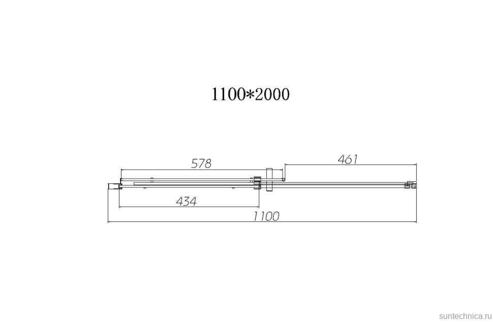 Душевая дверь в нишу Vincea Dice VDS-4D110CLGM 110 см, профиль вороненая сталь, стекло прозрачное
