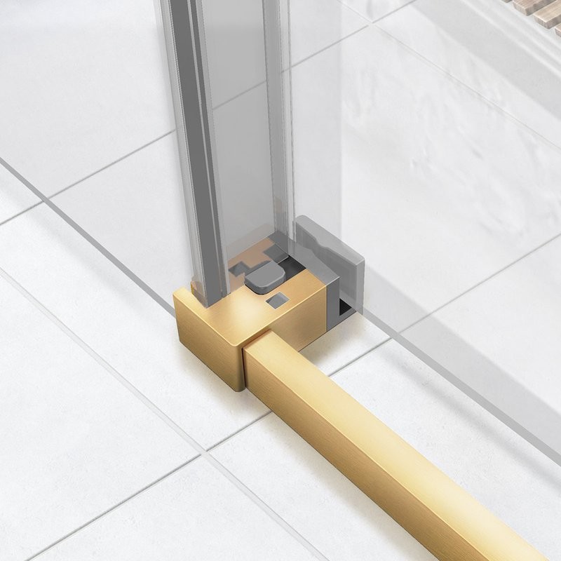 Душевой уголок Vincea Slim Soft VSR-1SS8015CLG 150х80, профиль брашированное золото, стекло прозрачное