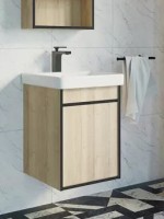 Тумба с раковиной Comforty Вена 45 подвесная, дымчатый дуб