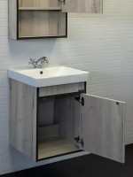 Тумба с раковиной Comforty Вена 45 подвесная, дымчатый дуб