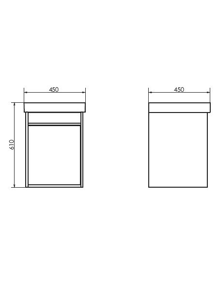 Тумба с раковиной Comforty Вена 45 подвесная, дымчатый дуб