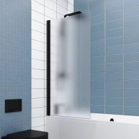 Шторка на ванну Kubele DE020 DE020P601-MAT-BLM- 90х150 150х90, профиль черный матовый, стекло матовое